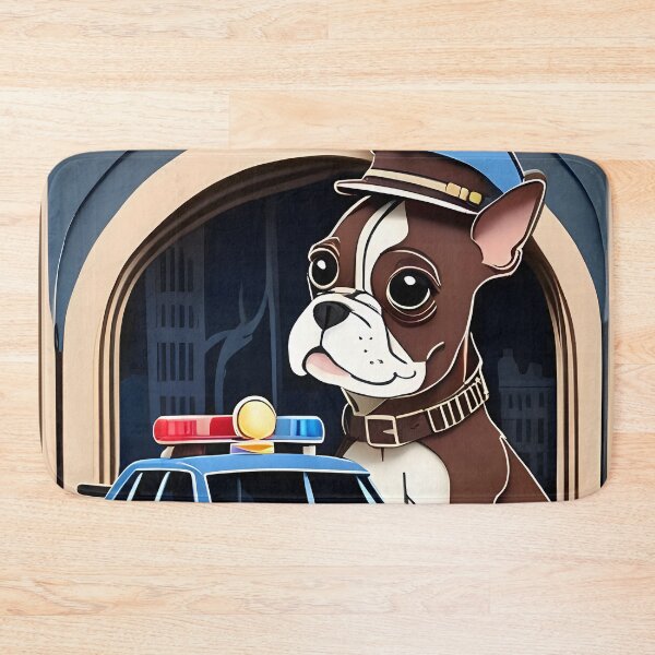 Item preview, Fearless Crime Fighting Police Boston Terriers designed and sold by Hall-O-Gram.