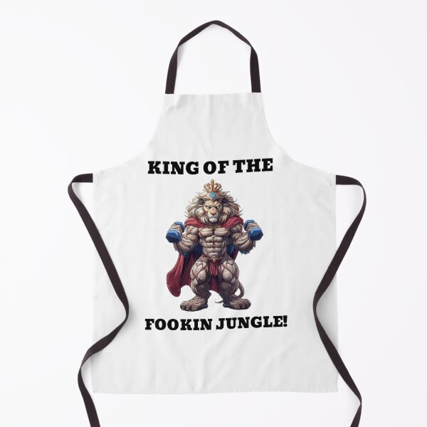 Item preview, KING OF THE FOOKIN JUNGLE - Huge Muscles Crowned Lion - Black Lettering designed and sold by Primal Pump Co LTD.