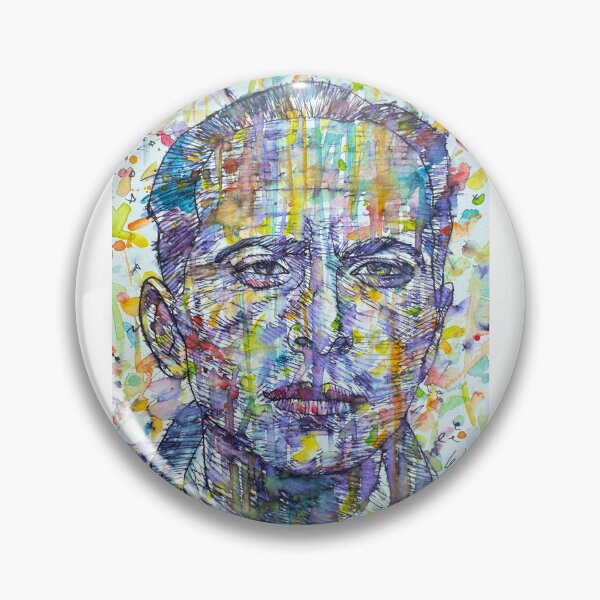 Item preview, LOUIS ARAGON watercolor and ink portrait designed and sold by lautir.