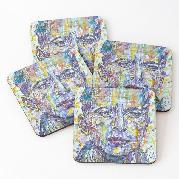 Item preview, LOUIS ARAGON watercolor and ink portrait designed and sold by lautir.