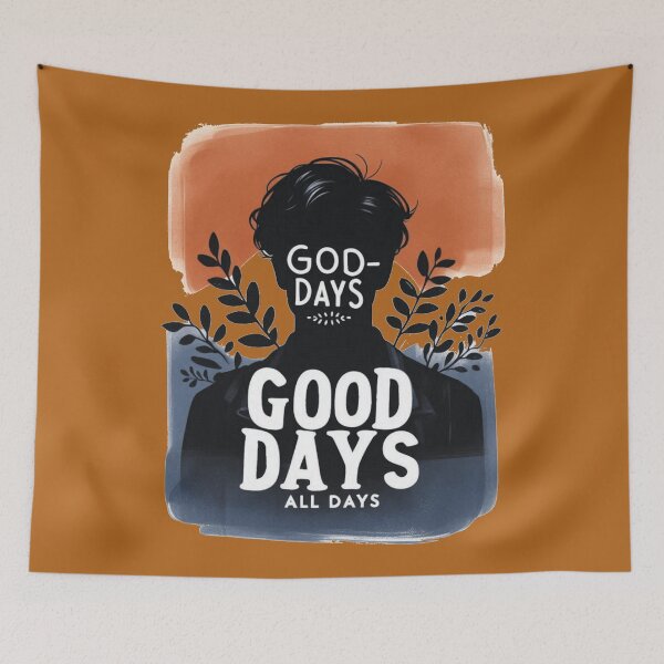 Item preview, Good Days All Days Mantra Quote, Cool Man Navy Brown designed and sold by Nanthanon.