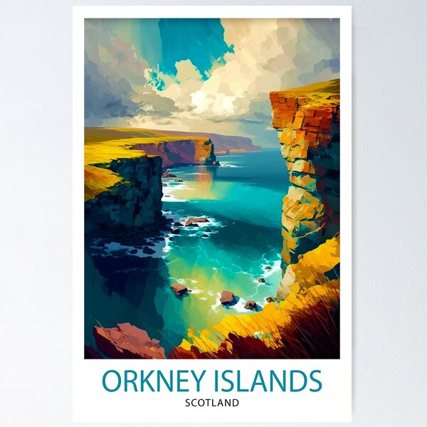Item preview, Orkney Islands Travel Print Orkney Wall Decor Orkney Home Living Decor Orkney Islands Illustration Travel Poster Gift for Orkney Orkney designed and sold by banstore71.