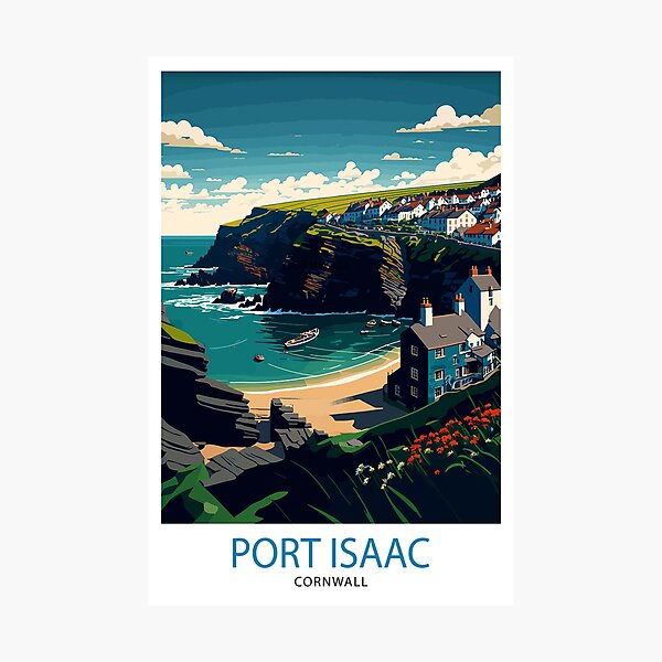 Item preview, Port Isaac Cornwall Travel Print Coastal Wall Decor Port Isaac Poster Cornwall Travel Prints Coastal Art Print Port Isaac Illustration designed and sold by banstore71.