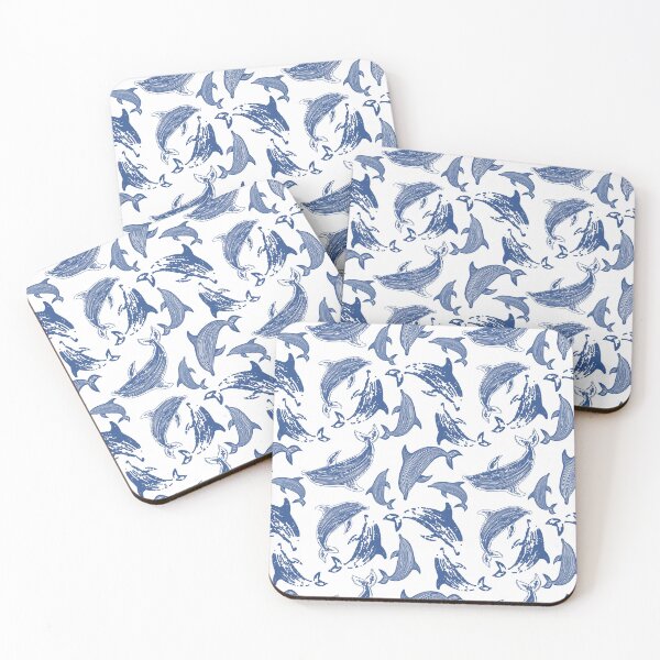 Item preview, Seamless pattern with hand drawn whales. Marine background.illustration. designed and sold by Jayjaynaenae.
