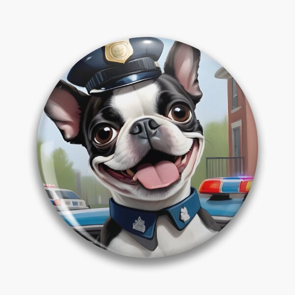 Item preview, Fearless Crime Fighting Police Boston Terriers designed and sold by Hall-O-Gram.
