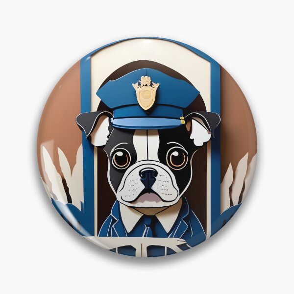 Item preview, Fearless Crime Fighting Police Boston Terriers designed and sold by Hall-O-Gram.