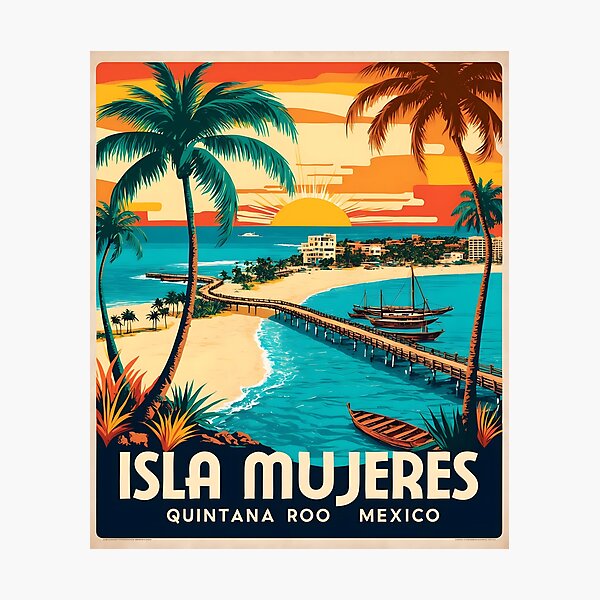 Item preview, Isla Mujeres Quintana Roo Mexico Magic Town Vintage Travel Tourism designed and sold by TravelersGems.