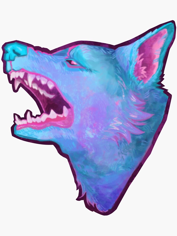 Thumbnail 3 of 3, Sticker, Bad Dog designed and sold by blackbrdquitter.