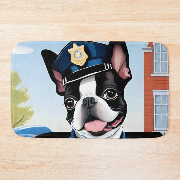 Item preview, Fearless Crime Fighting Police Boston Terriers designed and sold by Hall-O-Gram.