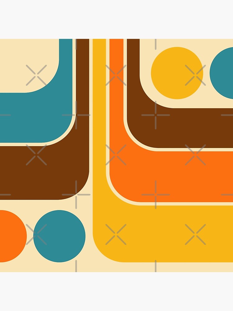 Thumbnail 4 of 4, Pillow, Striped Retro Geometric Design designed and sold by tonymagnerart.