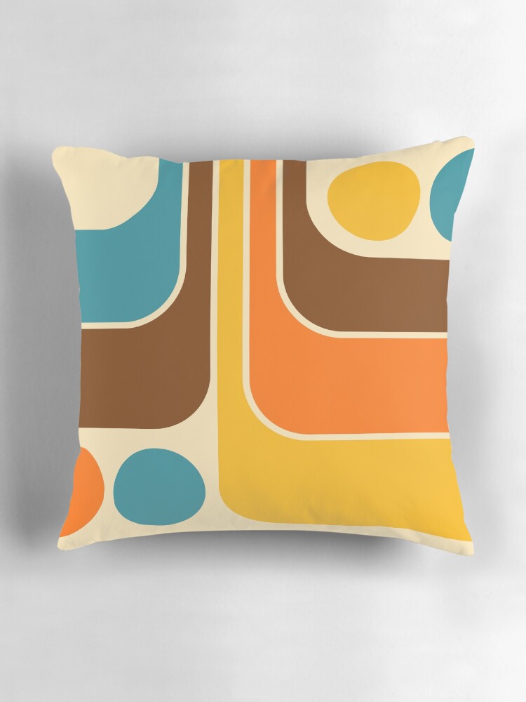 Thumbnail 3 of 4, Pillow, Striped Retro Geometric Design designed and sold by tonymagnerart.
