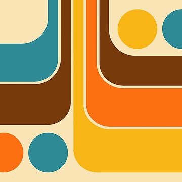 Artwork thumbnail, Striped Retro Geometric Design by tonymagnerart