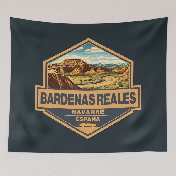 Item preview, Bardenas Reales Spain Travel Art Badge designed and sold by KrisSidDesigns.