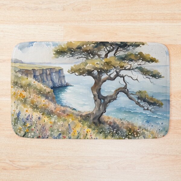 Item preview, Tree by the Sea with Wildflowers designed and sold by Country-Artist.