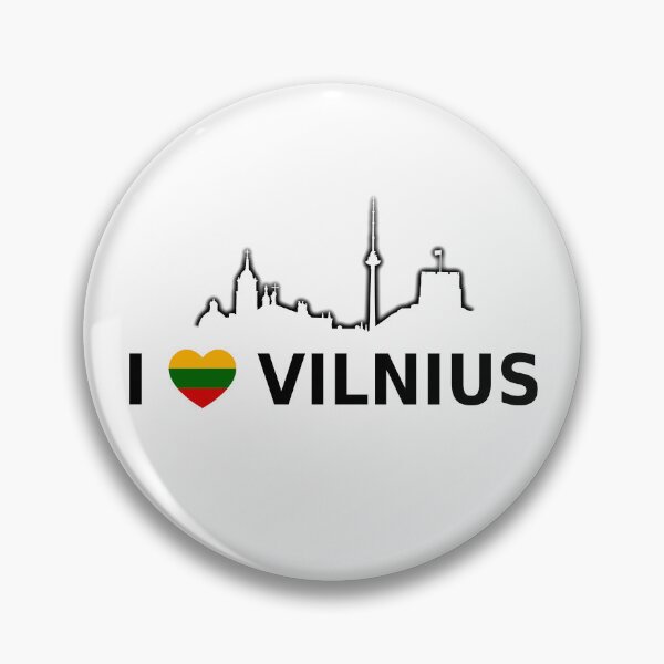 Item preview, Vilnius text- I LOVE VILNIUS with Vilnius city buildings drawing designed and sold by Vetagio.