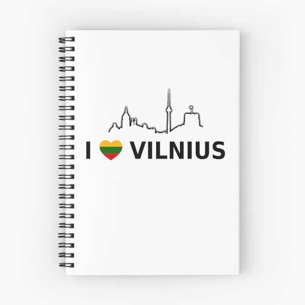 Item preview, Vilnius text- I LOVE VILNIUS with Vilnius city buildings drawing designed and sold by Vetagio.