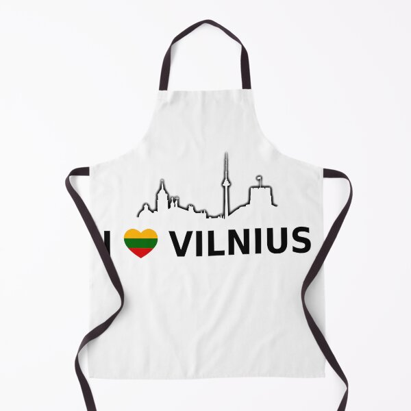 Item preview, Vilnius text- I LOVE VILNIUS with Vilnius city buildings drawing designed and sold by Vetagio.
