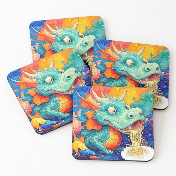 Item preview, The Dragon Slurps Up The Noodles: A Cartoon designed and sold by Owl-o-the-wisp.
