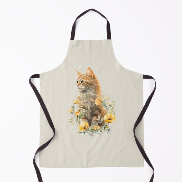 Item preview, Yellow Flowers Cat designed and sold by HappyLifeCreate.