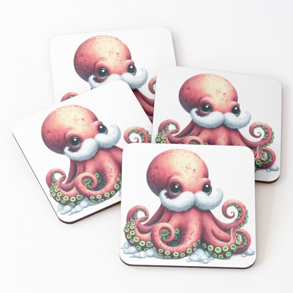 Item preview, mustache octopus designed and sold by Whuritt.