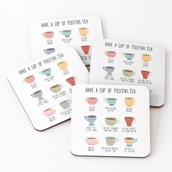 Item preview, Have a cup of positivi-tea, positive affirmations designed and sold by lightsaltdesign.