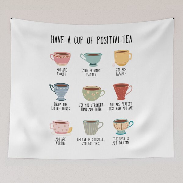 Item preview, Have a cup of positivi-tea, positive affirmations designed and sold by lightsaltdesign.