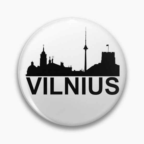 Item preview, "Vilnius" simple text with city buildings graphics designed and sold by Vetagio.