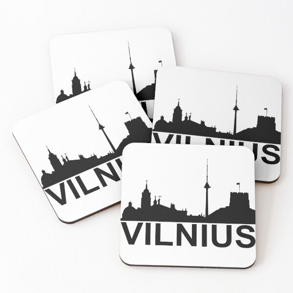 Item preview, "Vilnius" simple text with city buildings graphics designed and sold by Vetagio.