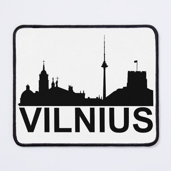 Item preview, "Vilnius" simple text with city buildings graphics designed and sold by Vetagio.