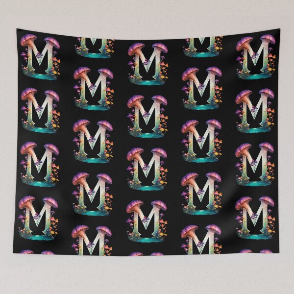 Item preview, Letter M Orange Mushrooms alphabet personal name Goblin fairytale aesthetic goblincore fairycore enchanted forest designed and sold by Fantasy Cache.