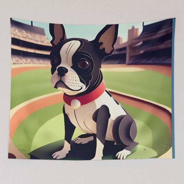 Item preview, Let's Play Ball, Man.... Baseball Boston Terriers designed and sold by Hall-O-Gram.