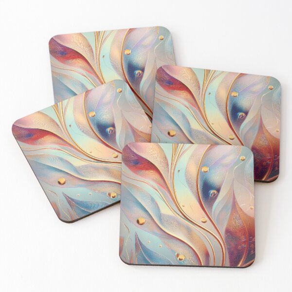 Item preview, Exotic Pastel leaf pattern, Textured Rustic Vintage floral leaves in neutral, pastel colours, golden glow, radiant, shimmering  designed and sold by navitalidesign.