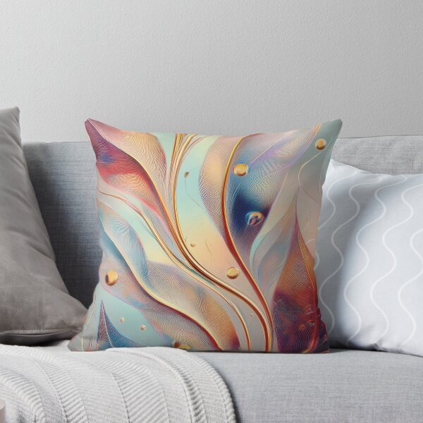 Aperçu de l'œuvre Motif de feuilles pastel exotiques, feuilles florales texturées rustiques vintage dans des couleurs neutres et pastel, lueur dorée, rayonnante, chatoyante  créée et vendue par navitalidesign.