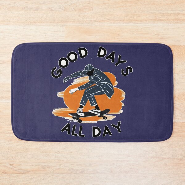 Item preview, Good Days All Day Mantra Quote , Cool Man Skateboard Navy Orange designed and sold by Nanthanon.