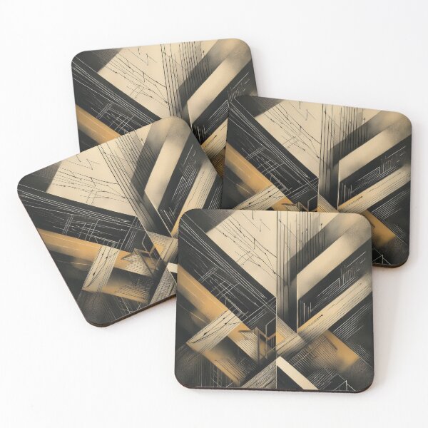 Item preview, Masculine art, golden,  gold and black, intersecting shapes and lines, classy, luxurious and appealing  designed and sold by navitalidesign.