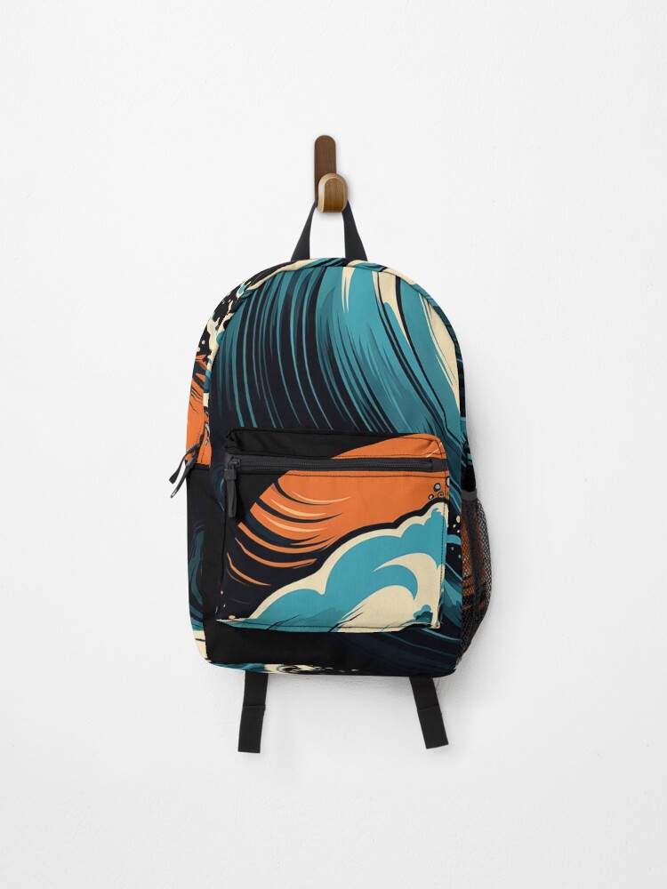 Thumbnail 1 of 3, Backpack, Dynamic wave designed and sold by AIStudioProject.