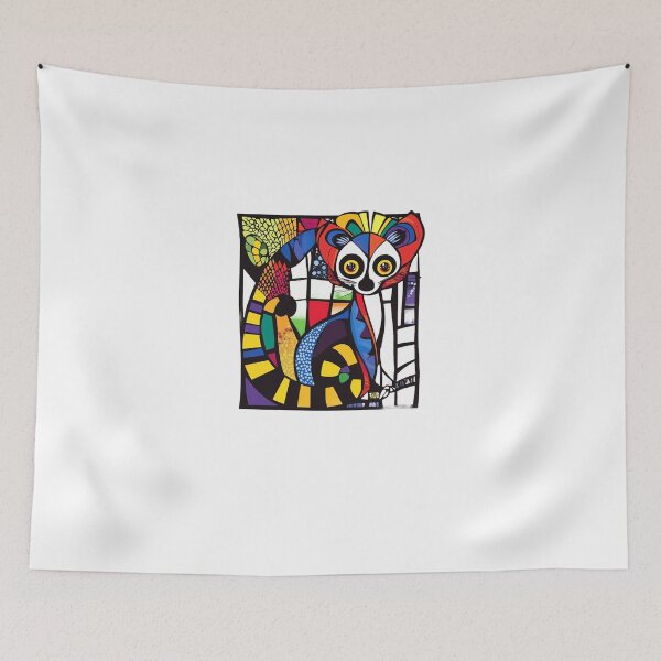 Item preview, Endangered Lemur Pop Art - Vibrant Abstract Jungle Art designed and sold by TrendStamps.