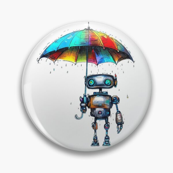 Item preview, Cute Robot in Rain designed and sold by timea.