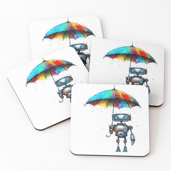Item preview, Cute Robot in Rain designed and sold by timea.