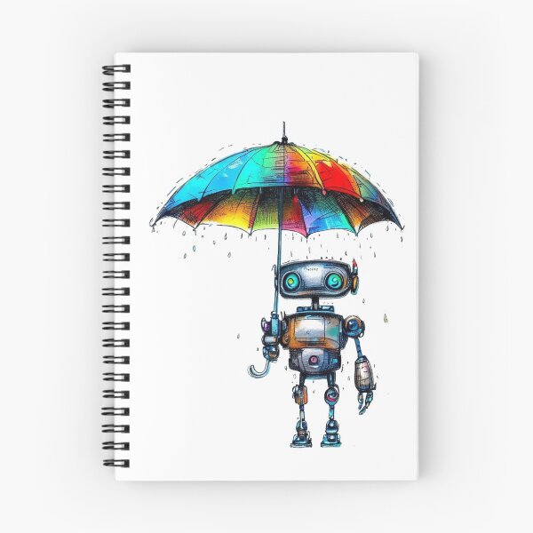 Item preview, Cute Robot in Rain designed and sold by timea.