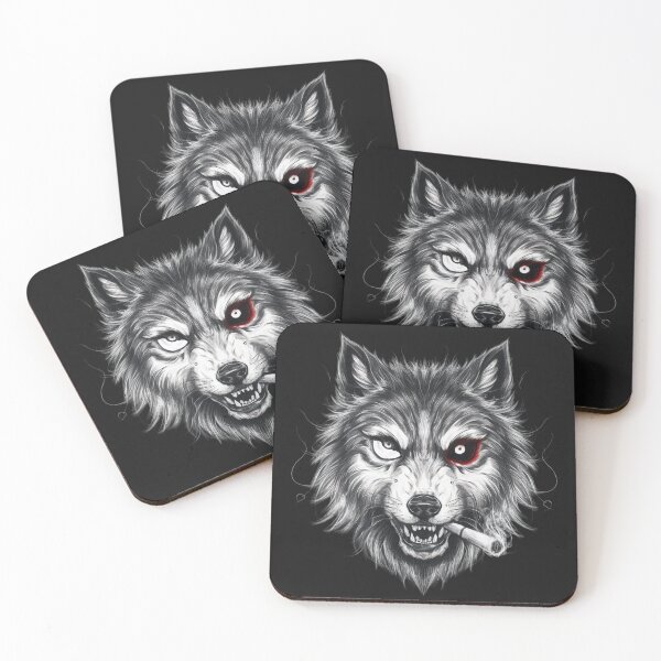 Item preview, a rebellious wolf with a cigarette in its mouth designed and sold by 123ks.