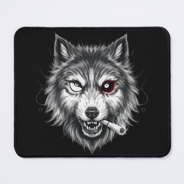 Item preview, a rebellious wolf with a cigarette in its mouth designed and sold by 123ks.