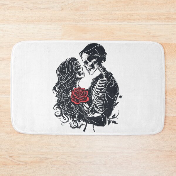 Item preview, Skeleton Couple with Rose - Romantic Gothic Art designed and sold by Petru&Myself.