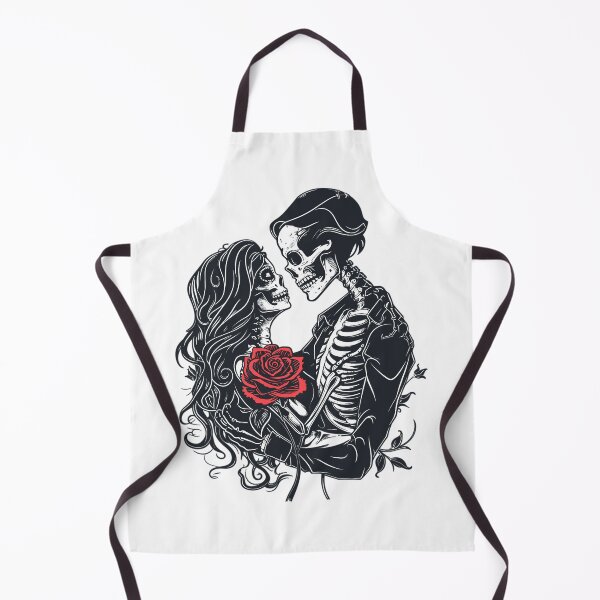 Item preview, Skeleton Couple with Rose - Romantic Gothic Art designed and sold by Petru&Myself.