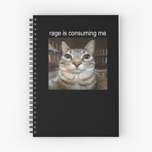 Item preview, Rage Is Consuming Me Silly Staring Cat Meme designed and sold by FloraPlantTees.