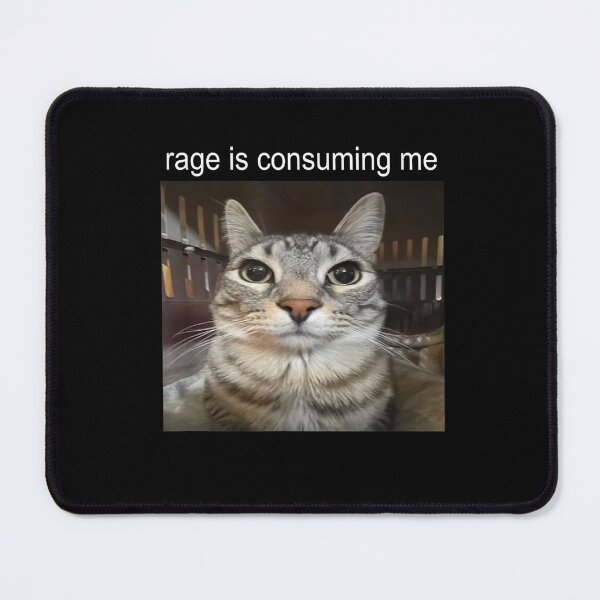 Item preview, Rage Is Consuming Me Silly Staring Cat Meme designed and sold by FloraPlantTees.
