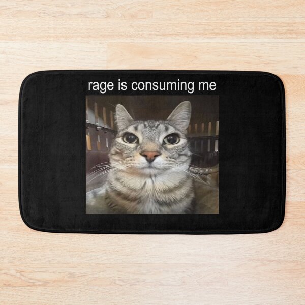 Item preview, Rage Is Consuming Me Silly Staring Cat Meme designed and sold by FloraPlantTees.