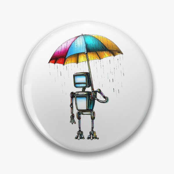 Item preview, Robot with an Umbrella designed and sold by timea.