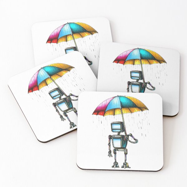Item preview, Robot with an Umbrella designed and sold by timea.