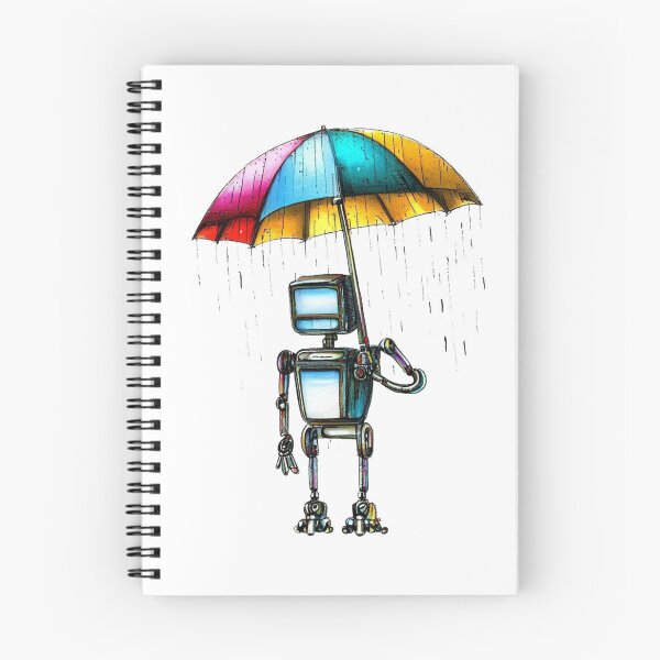 Item preview, Robot with an Umbrella designed and sold by timea.